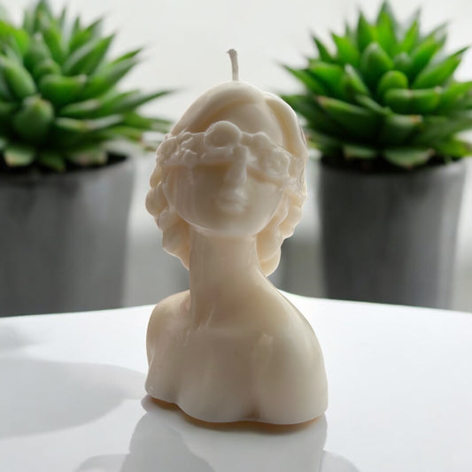 Handmade candle. Girl with a bandage. 3.5in